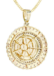 10K Yellow Gold Crown Diamond Necklace  | 0.4 Carats