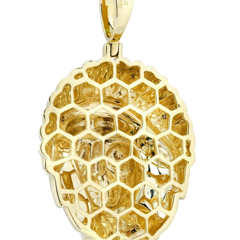 10K Yellow Gold Chief Head Diamond Necklace  | 0.29 Carats