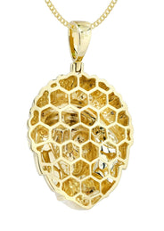 10K Yellow Gold Chief Head Diamond Necklace  | 0.29 Carats