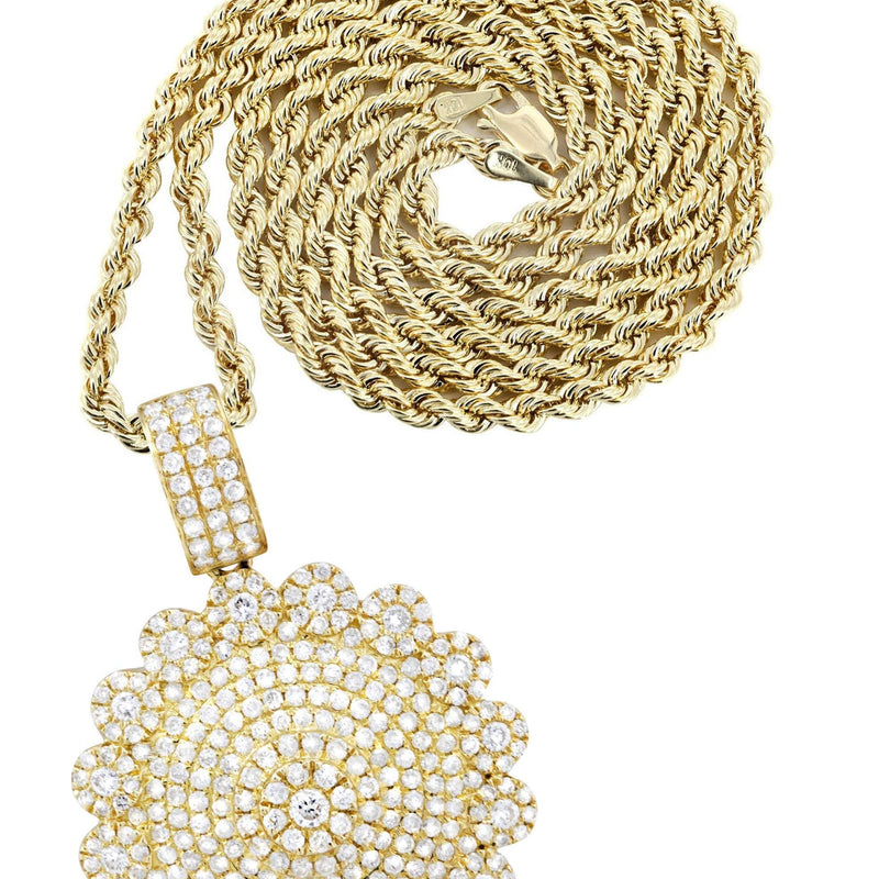 10K Yellow Gold Round Diamond Necklace  | 1.94 Carats