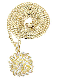 10K Yellow Gold Dog Tag Diamond Necklace  | 2.35 Carats