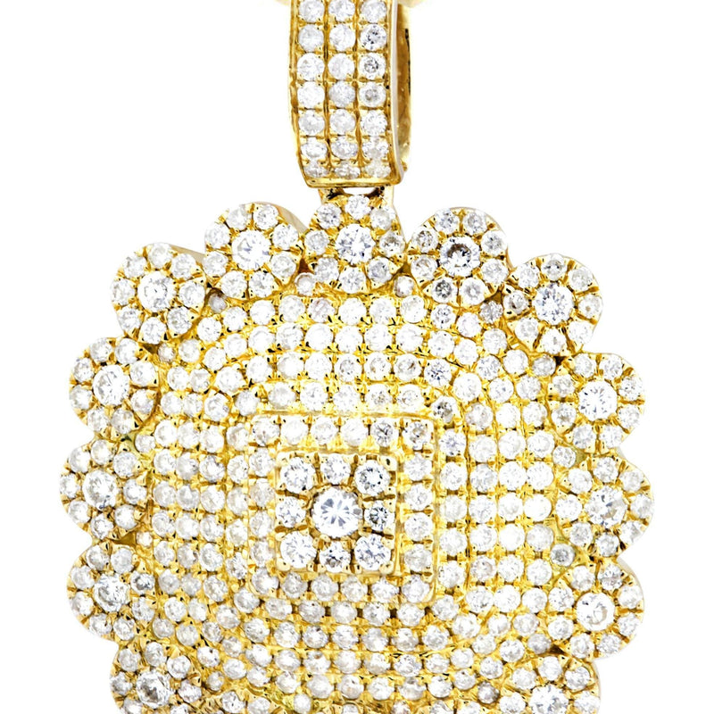 10K Yellow Gold Dog Tag Diamond Necklace  | 2.35 Carats