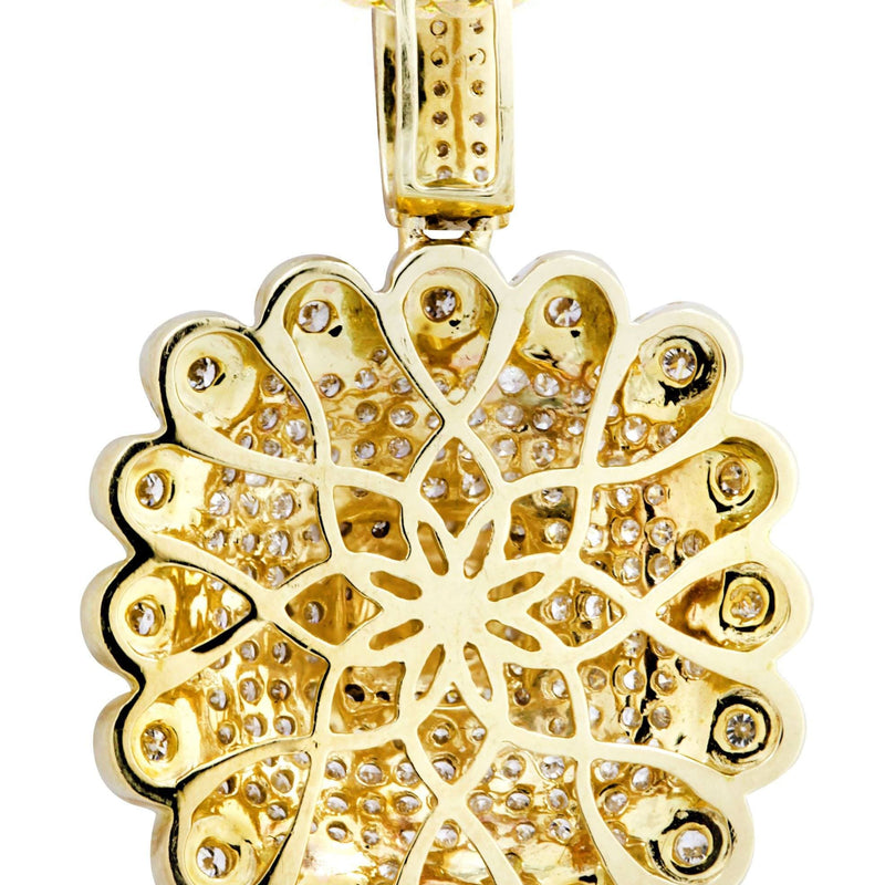 10K Yellow Gold Dog Tag Diamond Necklace  | 2.35 Carats