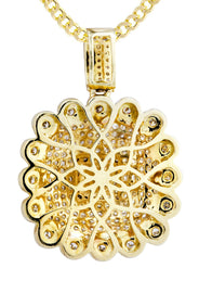 10K Yellow Gold Dog Tag Diamond Necklace  | 2.35 Carats