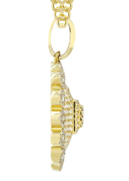 10K Yellow Gold Dog Tag Diamond Necklace  | 2.35 Carats