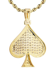 10K Yellow Gold Spades Diamond Necklace  | 1.46 Carats