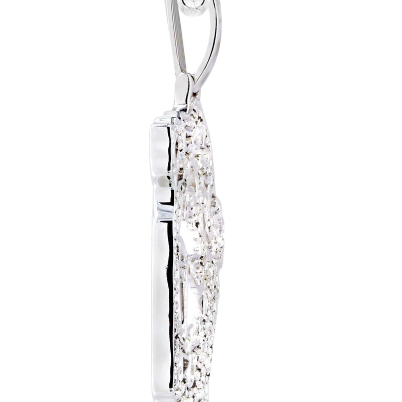 10K White Gold 3D Jesus Head Diamond Necklace  | 0.67 Carats