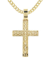 14K Yellow Gold Diamond Cross Necklace  | 4.19 Carats