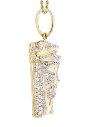 14K Yellow Gold Jesus Head Diamond Necklace  | 2.08 Carats