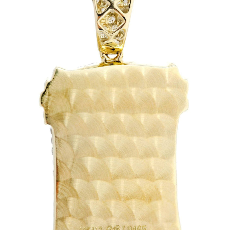 10K Yellow Gold Jesus Head Diamond Necklace  | 2.35 Carats