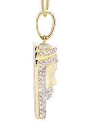 10K Yellow Gold Jesus Head Diamond Necklace  | 2.35 Carats