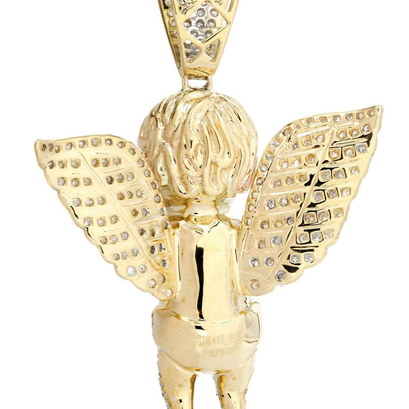 10K Yellow Gold Angel Diamond Necklace  | 2.69 Carats