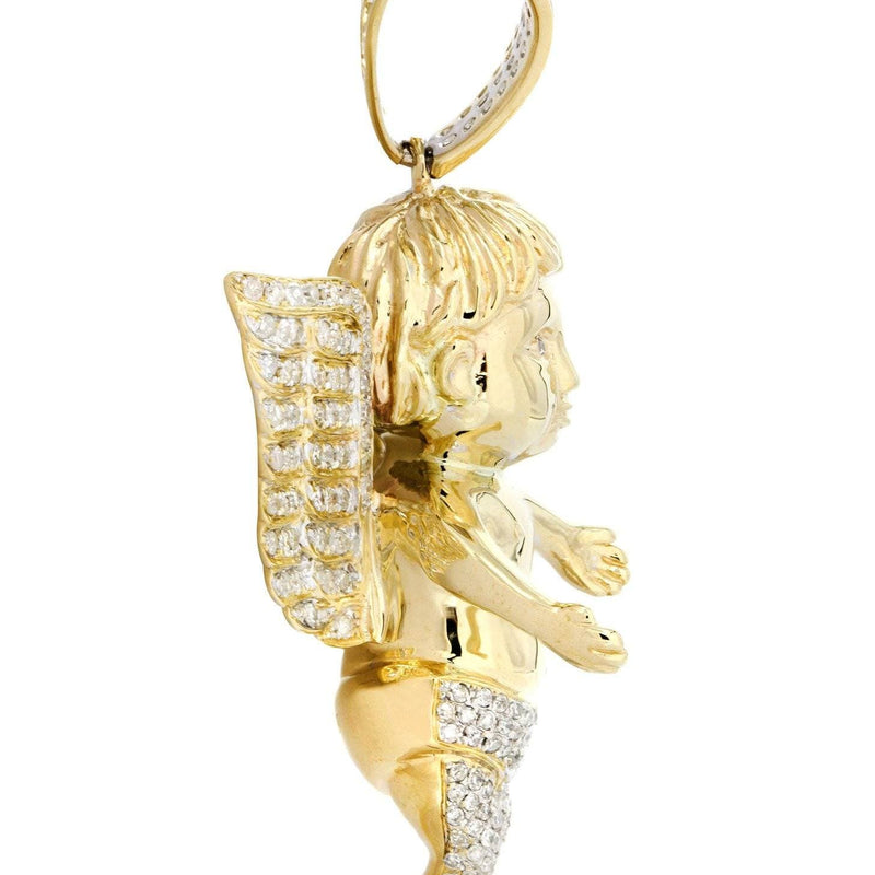 10K Yellow Gold Angel Diamond Necklace  | 2.69 Carats