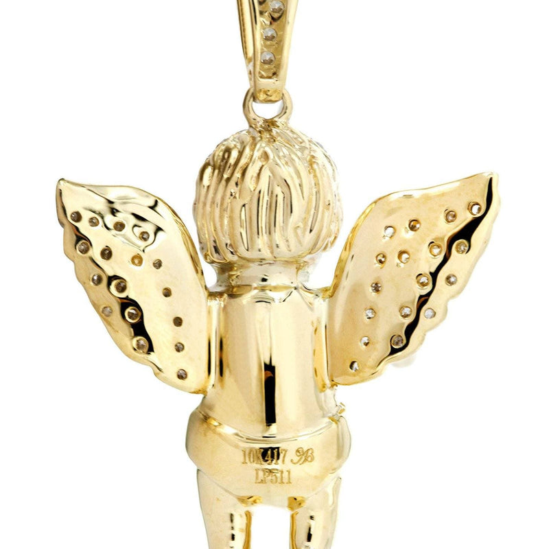 10K Yellow Gold Angel Diamond Necklace  | 0.96 Carats