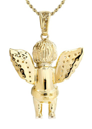10K Yellow Gold Angel Diamond Necklace  | 0.96 Carats