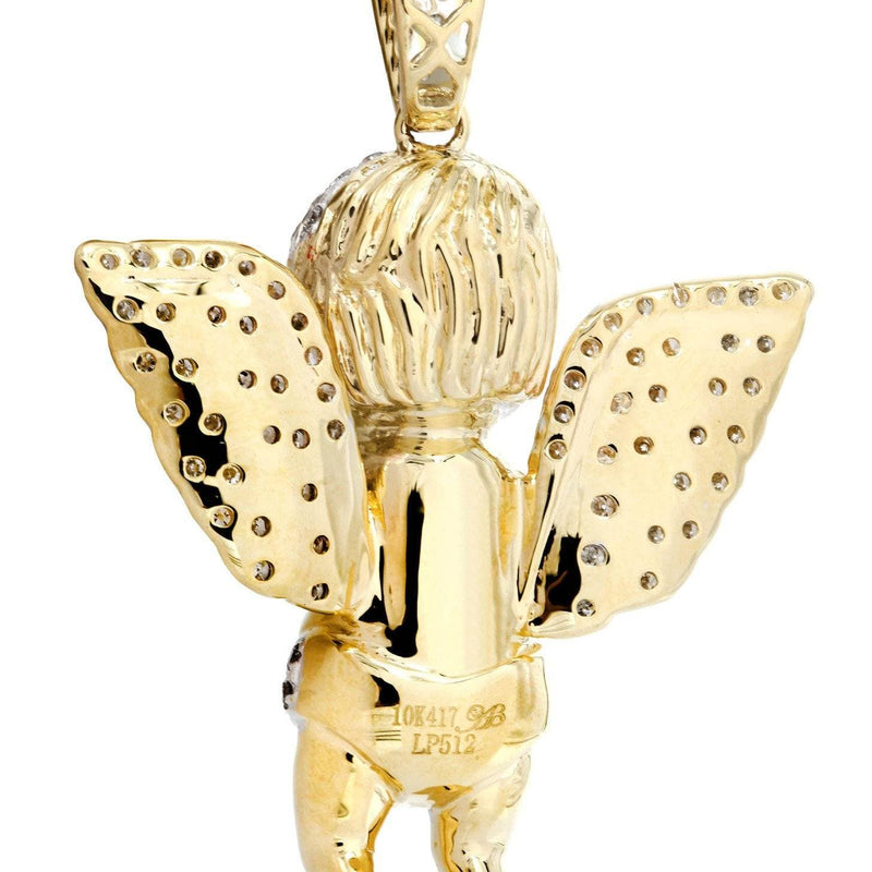10K Yellow Gold Angel Diamond Necklace  | 1.87 Carats