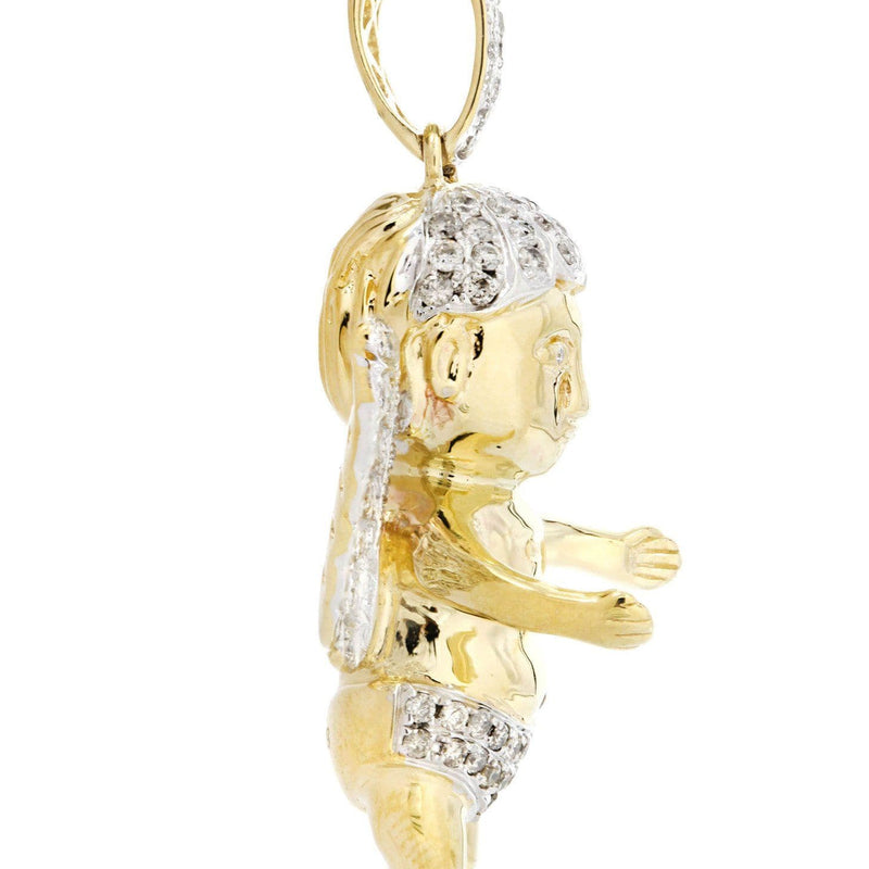 10K Yellow Gold Angel Diamond Necklace  | 1.87 Carats