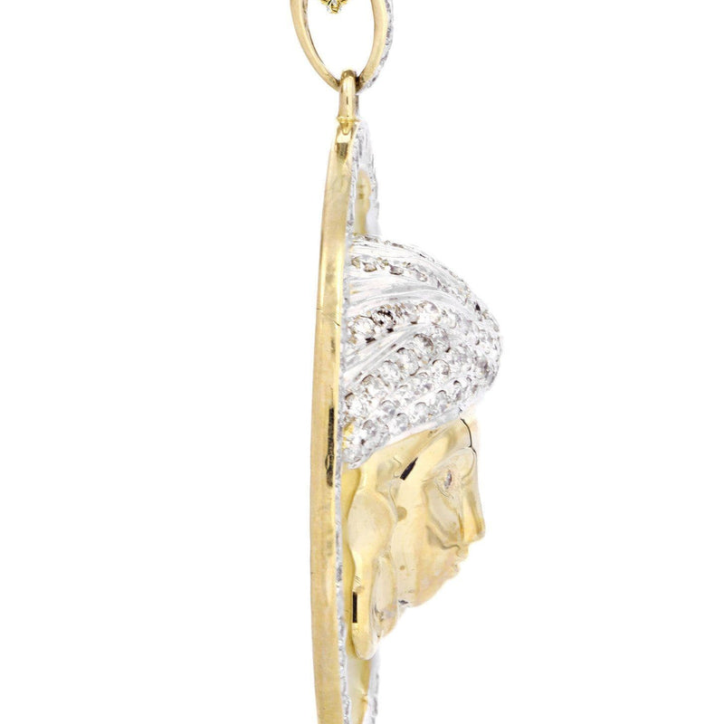 10K Yellow Gold Medusa Diamond Necklace  | 2.49 Carats