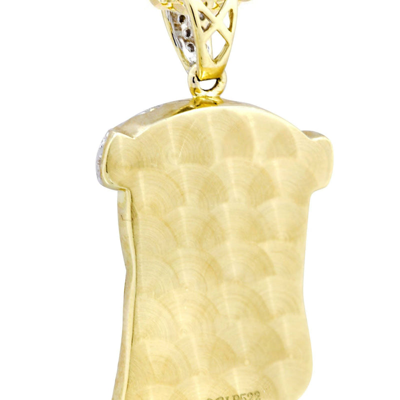 10K Yellow Gold Jesus Head Diamond Necklace  | 1.19 Carats