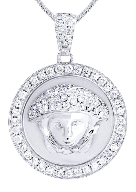 14 White Gold Medusa Diamond Necklace  | 1.5 Carats