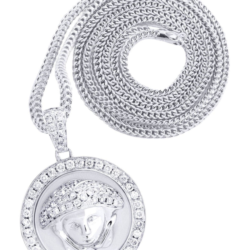 14 White Gold Medusa Diamond Necklace  | 1.5 Carats