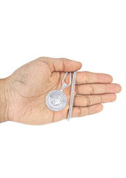 14 White Gold Medusa Diamond Necklace  | 1.5 Carats