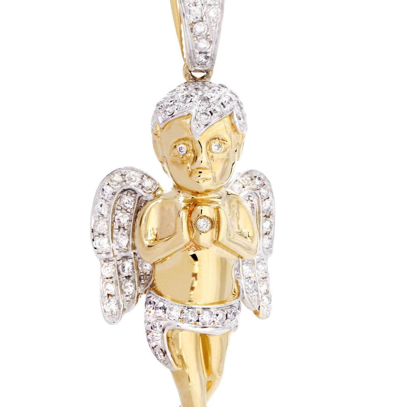 14 Yellow Gold Angel Diamond Necklace  | 1.31 Carats