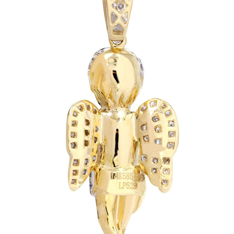 14 Yellow Gold Angel Diamond Necklace  | 1.31 Carats
