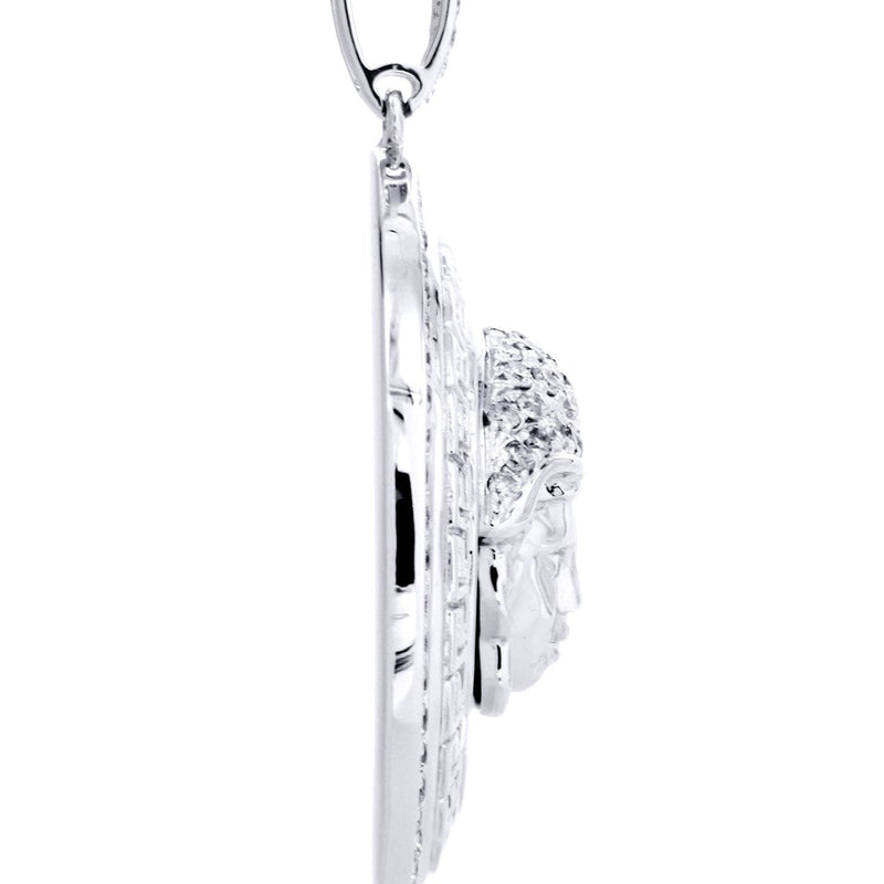 10K White Gold Medusa Diamond Necklace  | 1.37 Carats