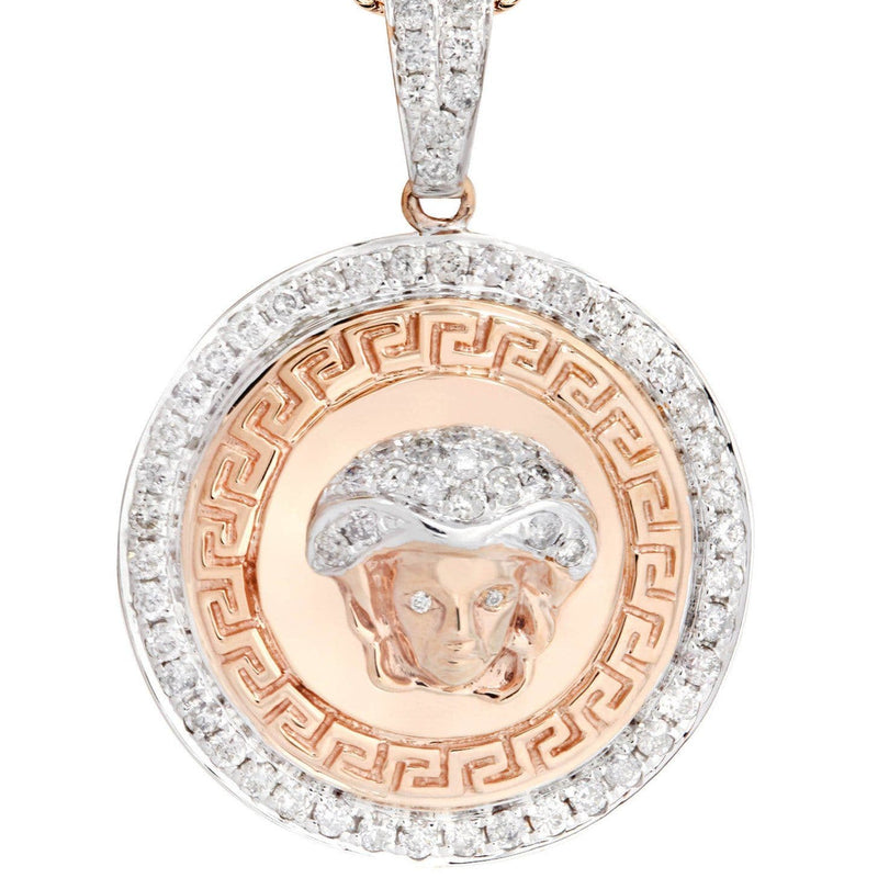 10K Rose Gold Medusa Diamond Necklace  | 1.02 Carats