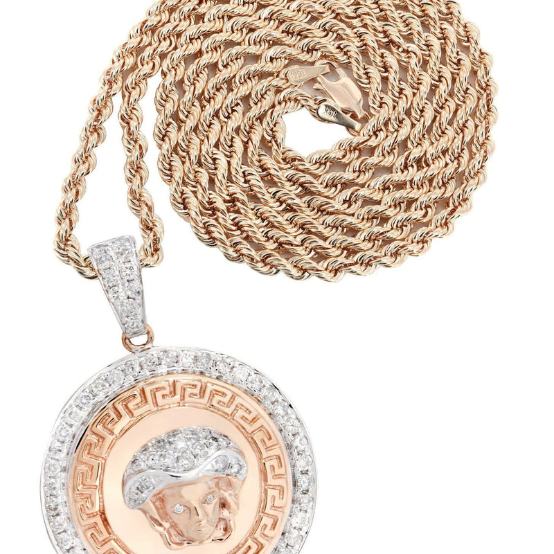 10K Rose Gold Medusa Diamond Necklace  | 1.02 Carats