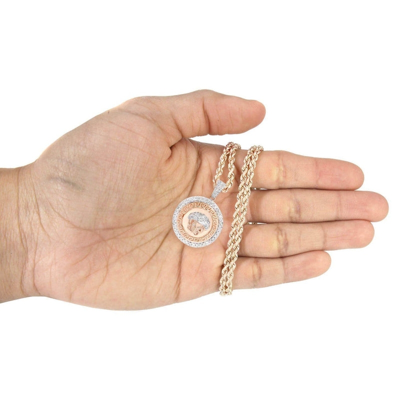 10K Rose Gold Medusa Diamond Necklace  | 1.02 Carats