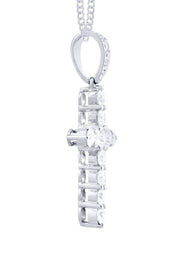 14K Yellow Gold Diamond Cross Necklace  | 1.51 Carats