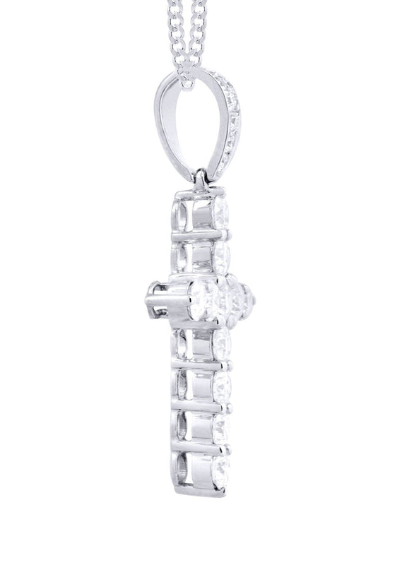14K Yellow Gold Diamond Cross Necklace  | 1.51 Carats