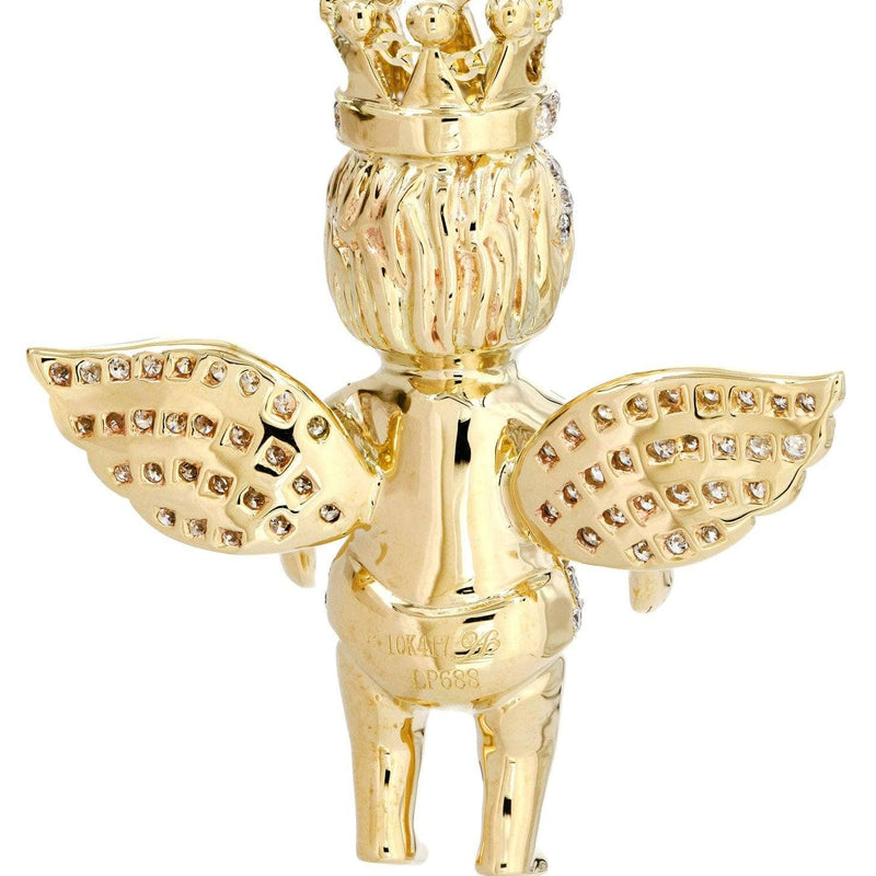 10K Yellow Gold Angel Diamond Necklace  | 1.72 Carats