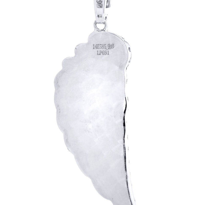 14K White Gold Angel Wing Diamond Necklace  | 1.75 Carats