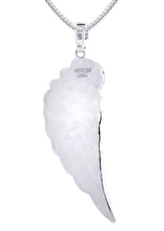 14K White Gold Angel Wing Diamond Necklace  | 1.75 Carats
