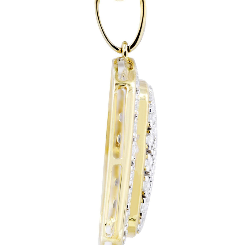 10K Yellow Gold Dog Tag Diamond Necklace  | 1.94 Carats