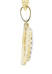 10K Yellow Gold Dog Tag Diamond Necklace  | 1.94 Carats