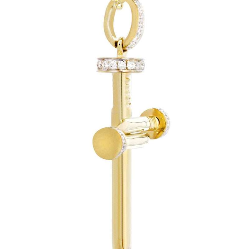 10K Yellow Gold Diamond Cross Necklace  | 0.19 Carats