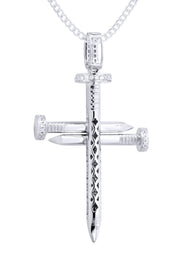 14K White Gold Diamond Cross Necklace  | 0.81 Carats