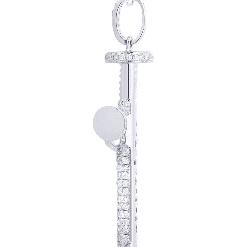 14K White Gold Diamond Cross Necklace  | 0.81 Carats