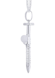 14K White Gold Diamond Cross Necklace  | 0.81 Carats