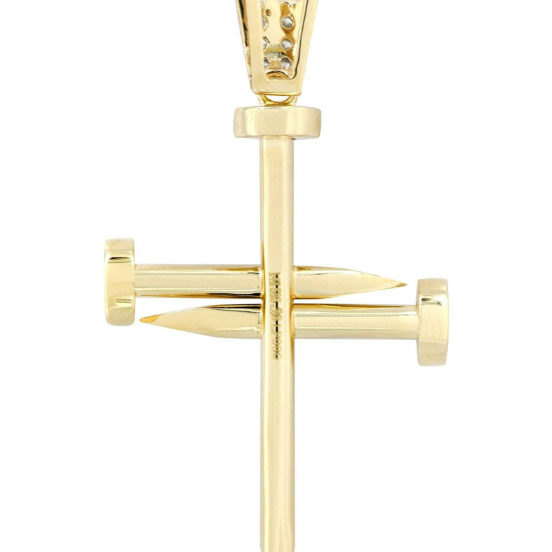 14K Yellow Gold Diamond Cross Necklace  | 1.86 Carats