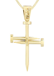 14K Yellow Gold Diamond Cross Necklace  | 1.86 Carats