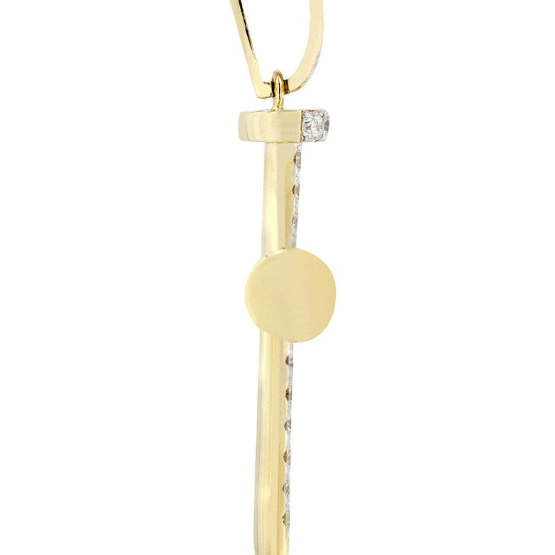 14K Yellow Gold Diamond Cross Necklace  | 1.86 Carats