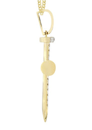 14K Yellow Gold Diamond Cross Necklace  | 1.86 Carats