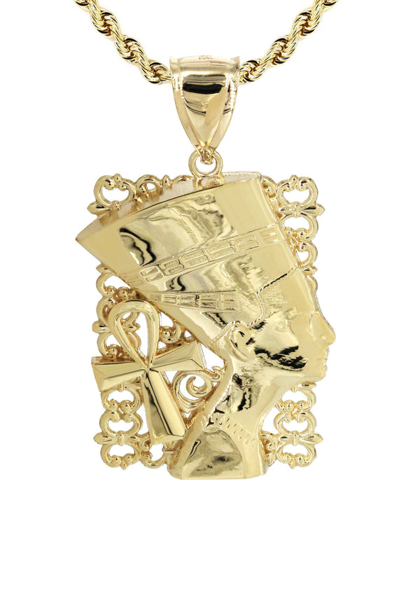 10K Yellow Gold Nefertiti Necklace | Appx. 16.9 Grams