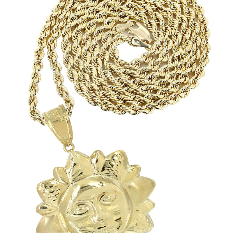 10K Yellow Gold Sun Necklace | Appx. 15.9 Grams