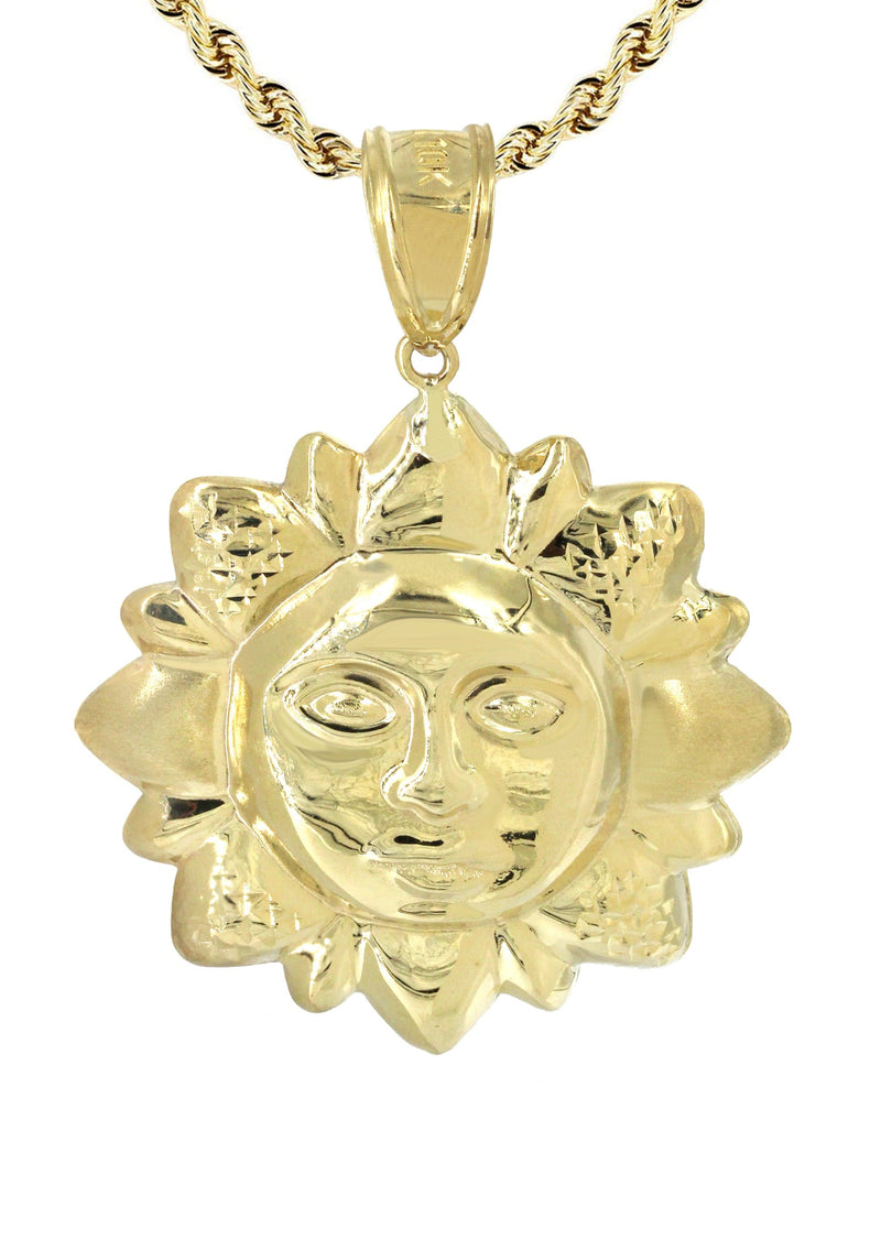 10K Yellow Gold Sun Necklace | Appx. 15.9 Grams